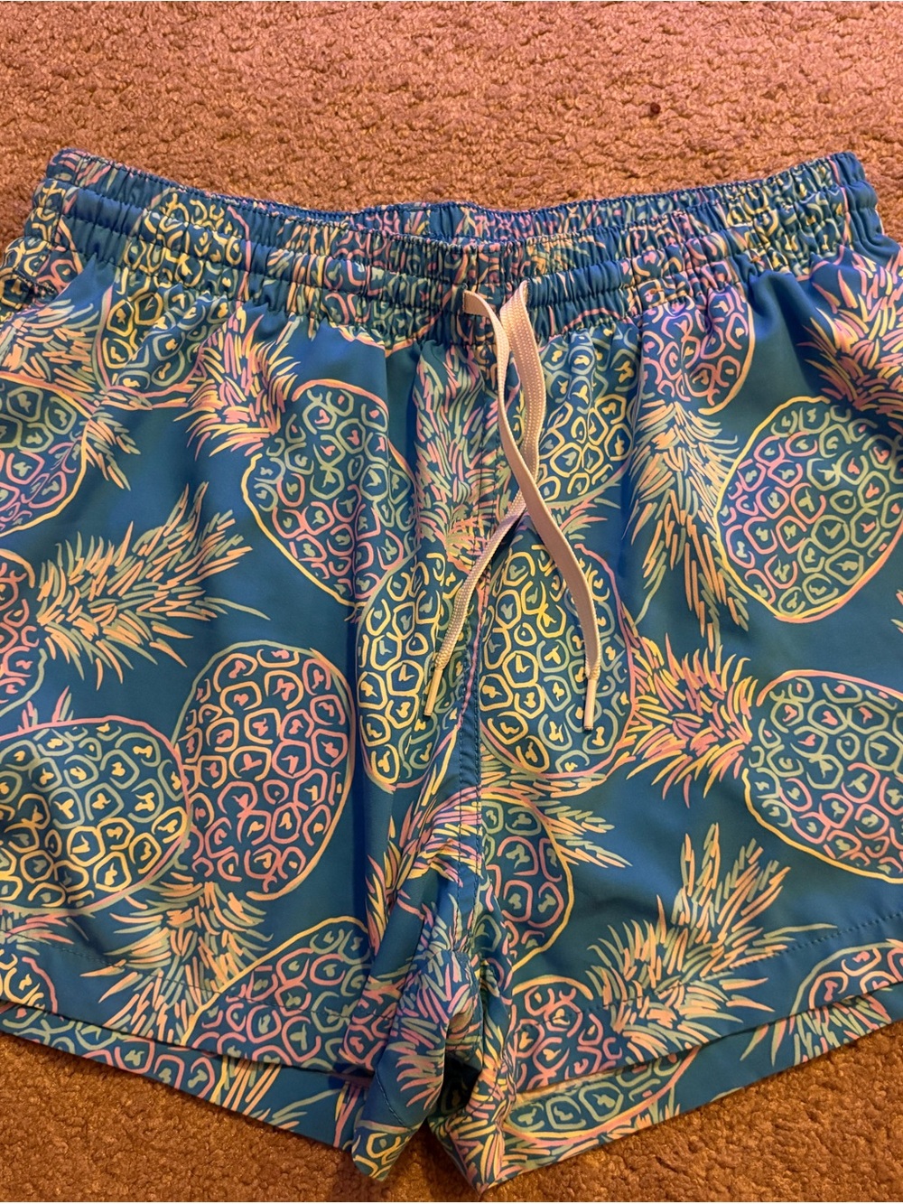 Chubbies Teal Pineapple Swim Shorts 4” inseam + Zip pocket